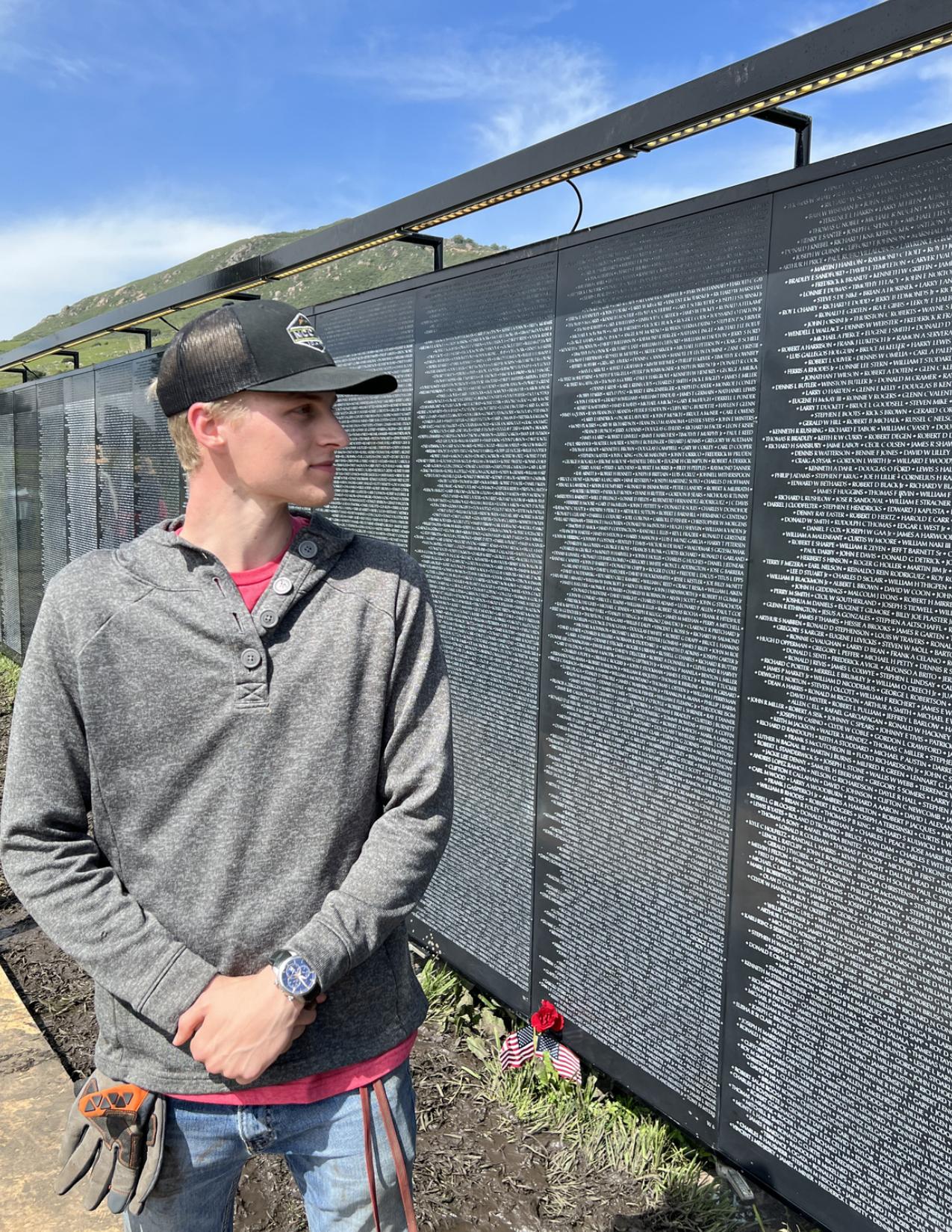 Seth volunteering with The Wall That Heals Vietnam memorial